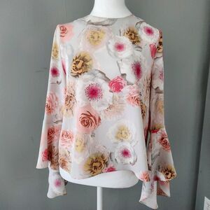 Catherine Malandrino Flowy Floral Blouse. Sm. Cottage Fairy Whimsy Feminine Boho